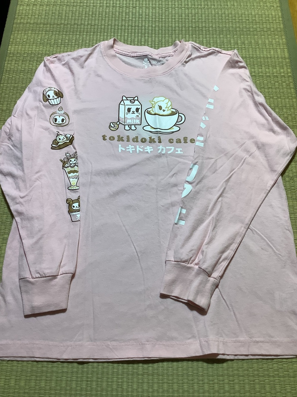 tokidoki Pink Cafe Graphic Long Sleeve Tee Moccachino and Latte